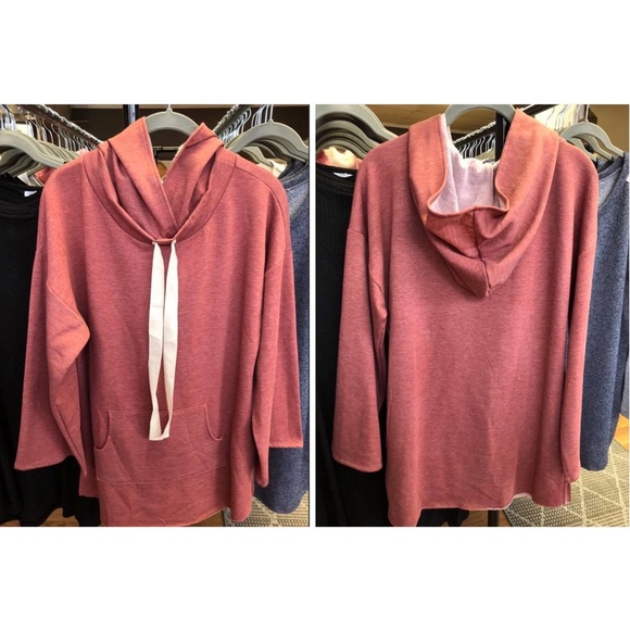 Oversized Mauve Hoodie Kangaroo Pocket Sweatshirt! - Picture 5 of 9